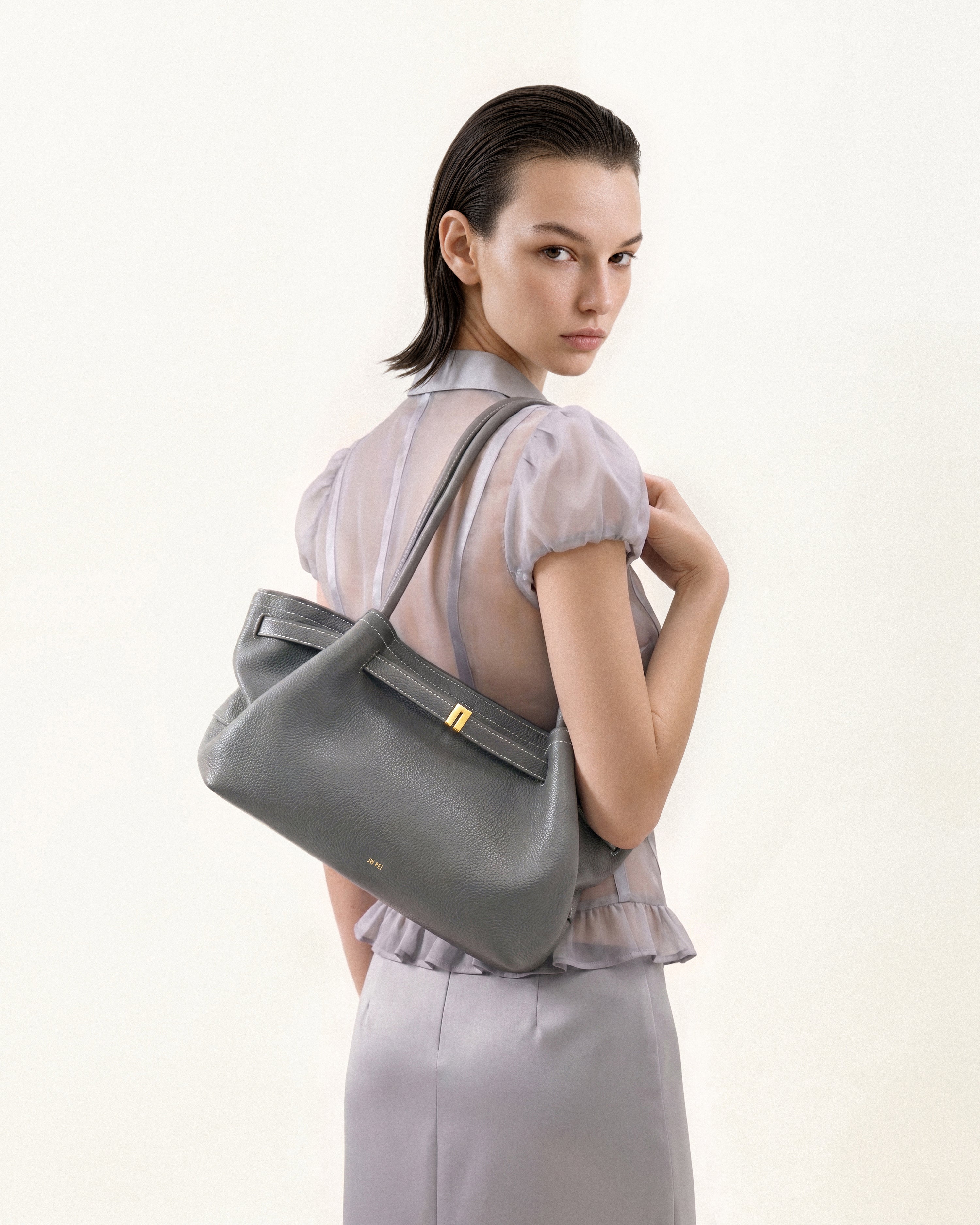 Jw Pei Hana Wide Tote Bag Grey