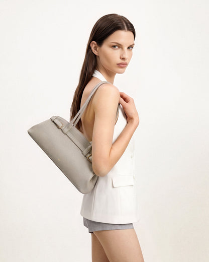 Jw Pei Arden Pebbled Belt Detail East West Shoulder Bag Taupe
