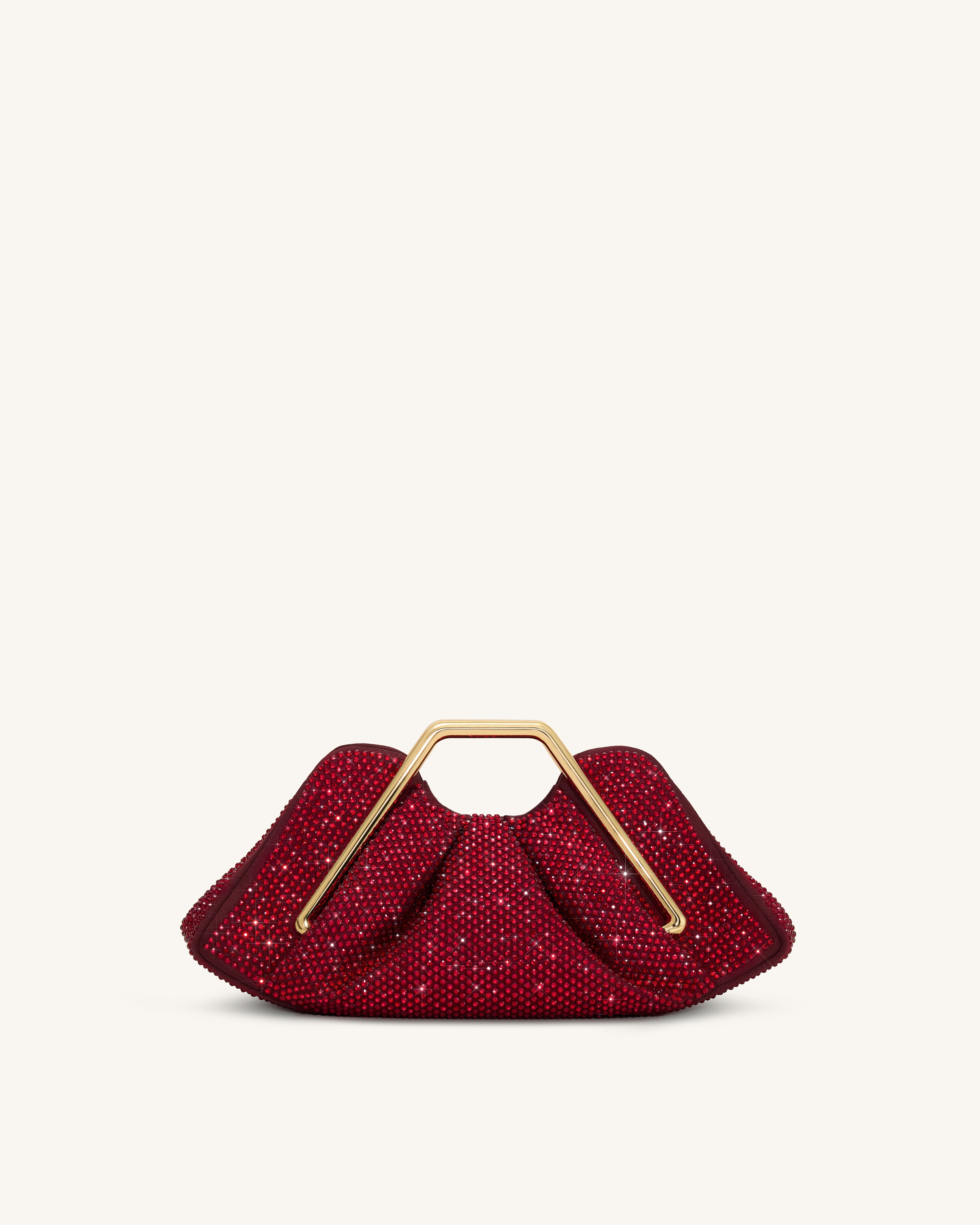Jw Pei Lila Artificial Crystal Metal Frame Clutch Red