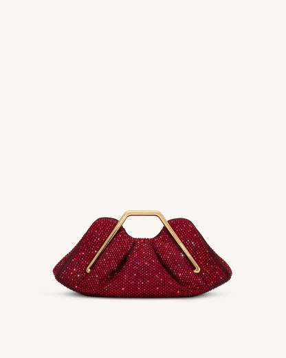 Jw Pei Lila Artificial Crystal Metal Frame Clutch Red