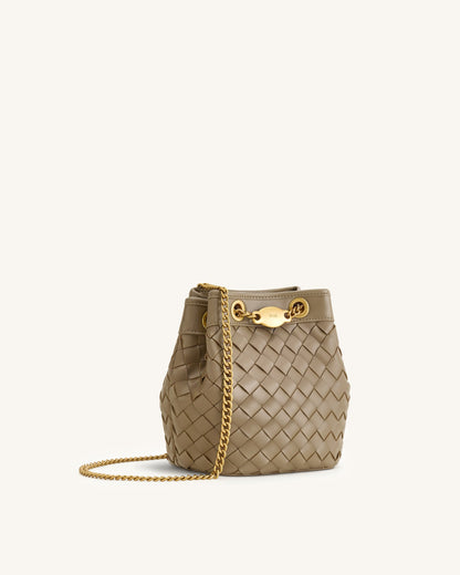 Jw Pei Yara Hand Woven Bucket Bag Taupe
