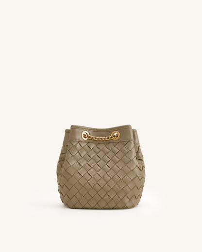Jw Pei Yara Hand Woven Bucket Bag Taupe