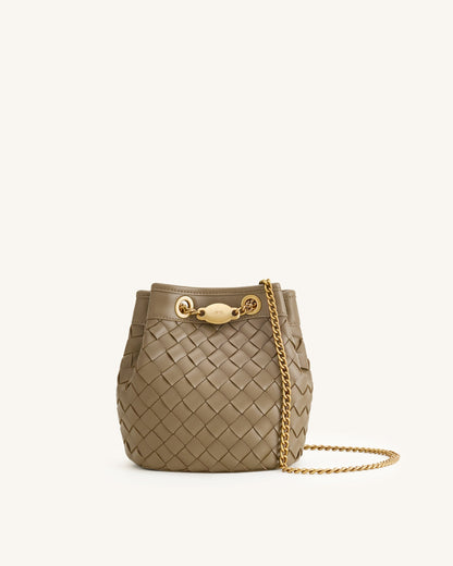 Jw Pei Yara Hand Woven Bucket Bag Taupe