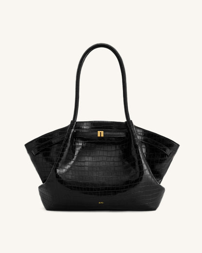 Jw Pei Hana Large Tote Bag Black Croc