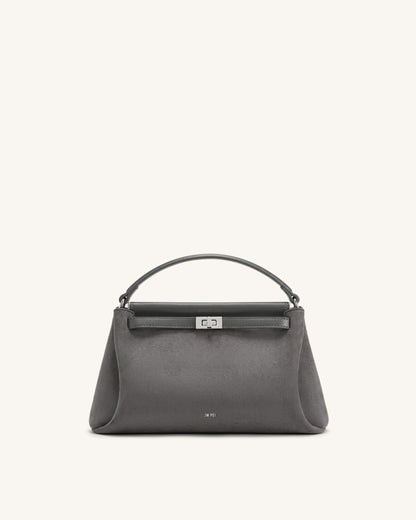 Jw Pei Carmen Faux Suede Top Handle Bag Dark Gray