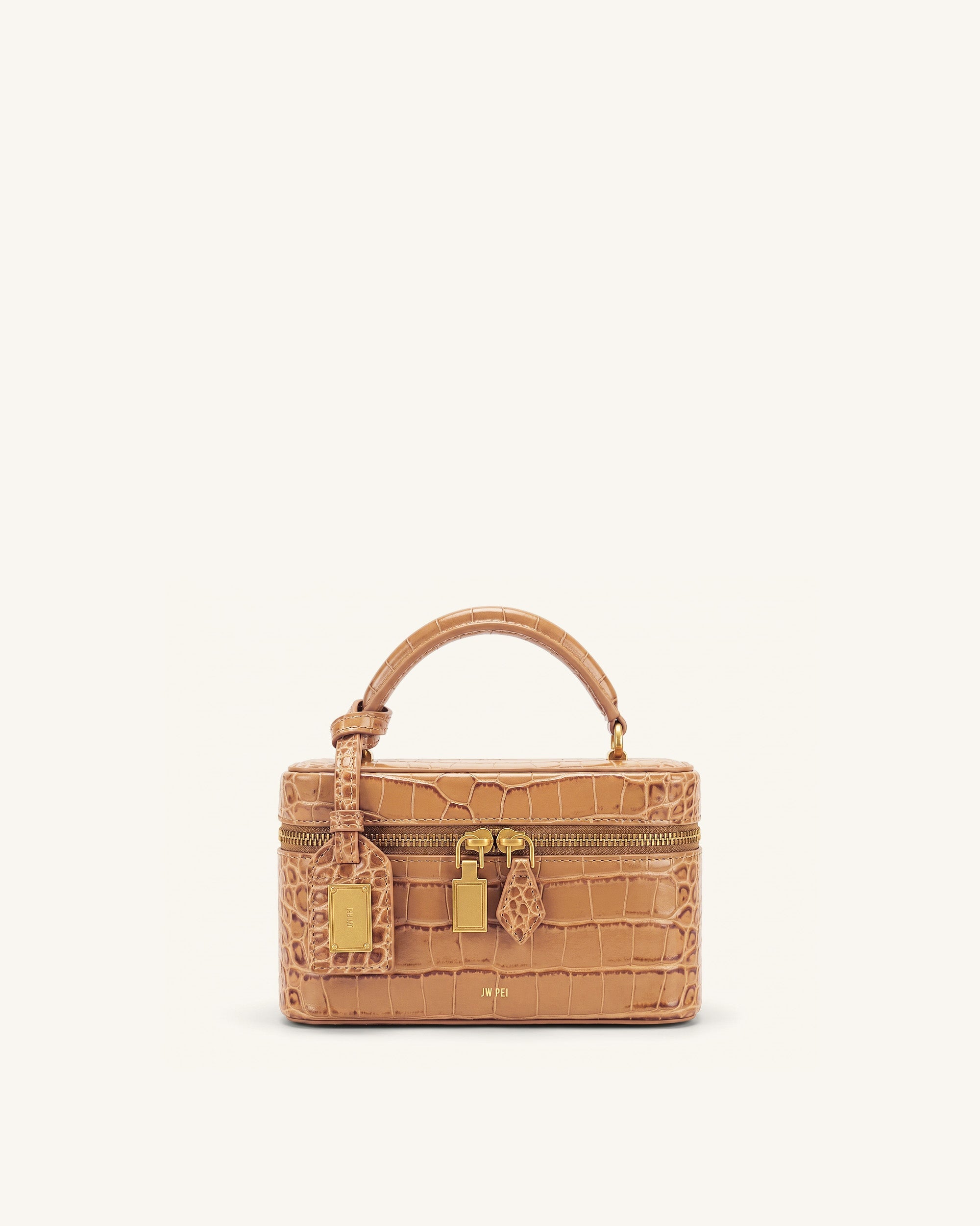 Jw Pei Cleo Box Shape Top Handle Bag Brown Croc