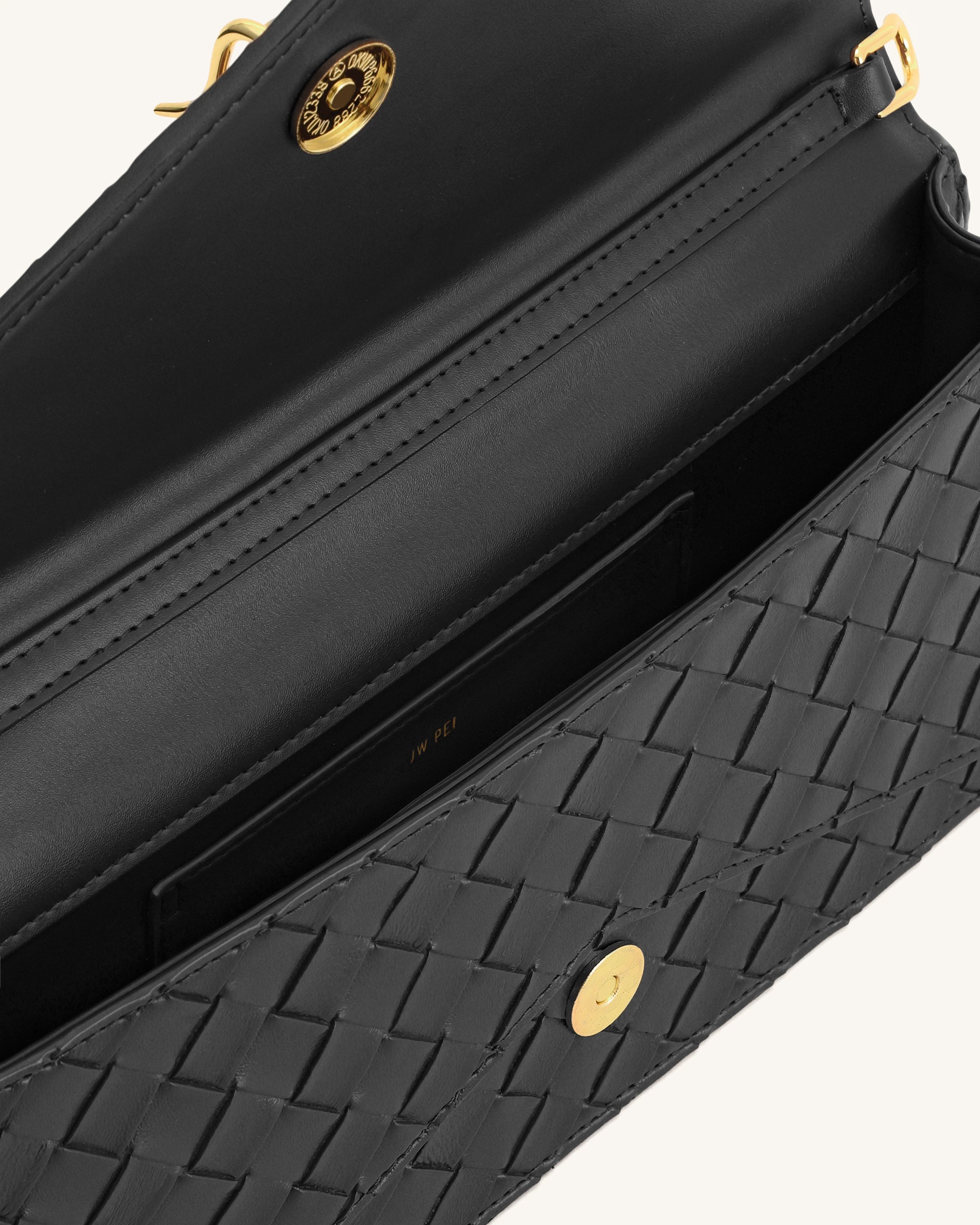Jw Pei Celeste Woven Textured Envelope Top Handle Bag Black