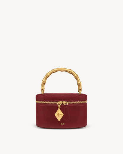 Jw Pei Natalie Metal Geometric Pendant Handle Bag Burgundy