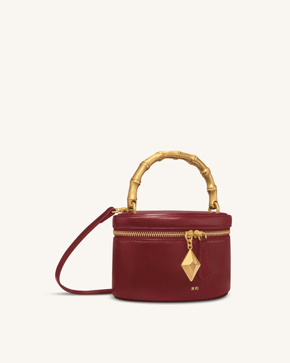 Jw Pei Natalie Metal Geometric Pendant Handle Bag Burgundy