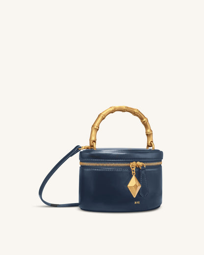 Jw Pei Natalie Metal Geometric Pendant Handle Bag Navy