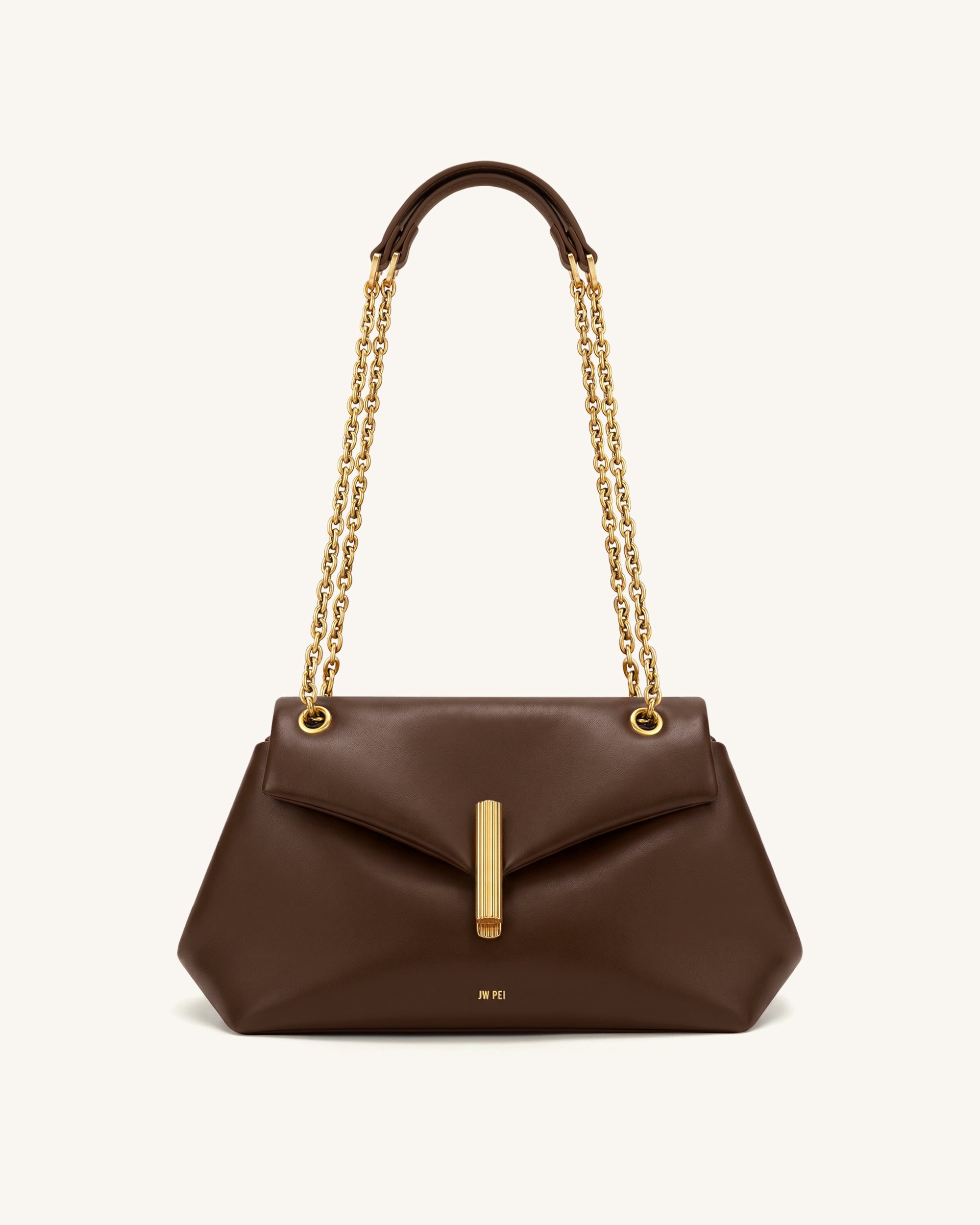 Jw Pei Valerie Chain Flap Shoulder Bag Dark Brown