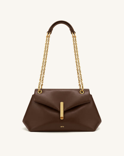Jw Pei Valerie Chain Flap Shoulder Bag Dark Brown