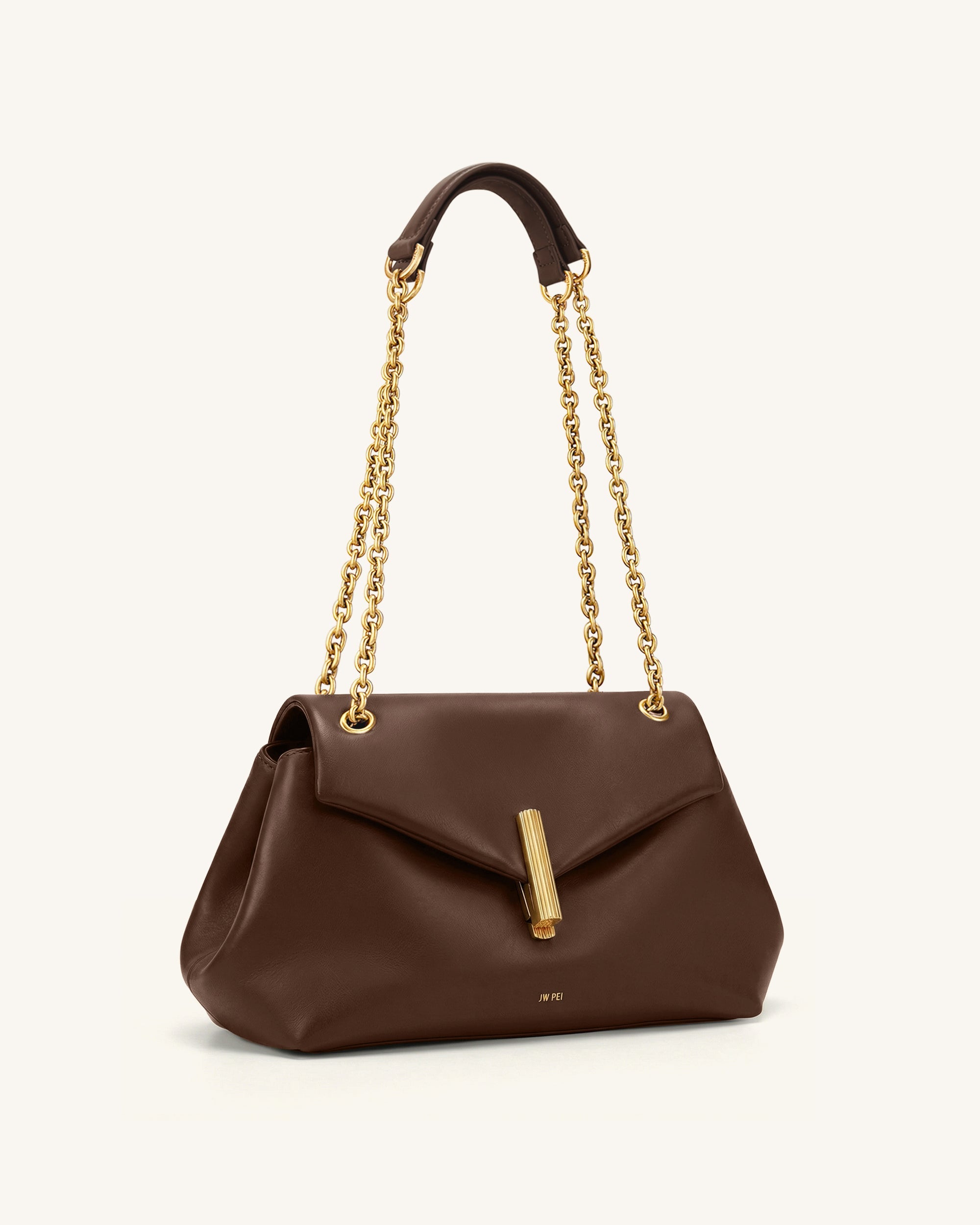 Jw Pei Valerie Chain Flap Shoulder Bag Dark Brown