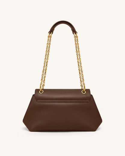 Jw Pei Valerie Chain Flap Shoulder Bag Dark Brown