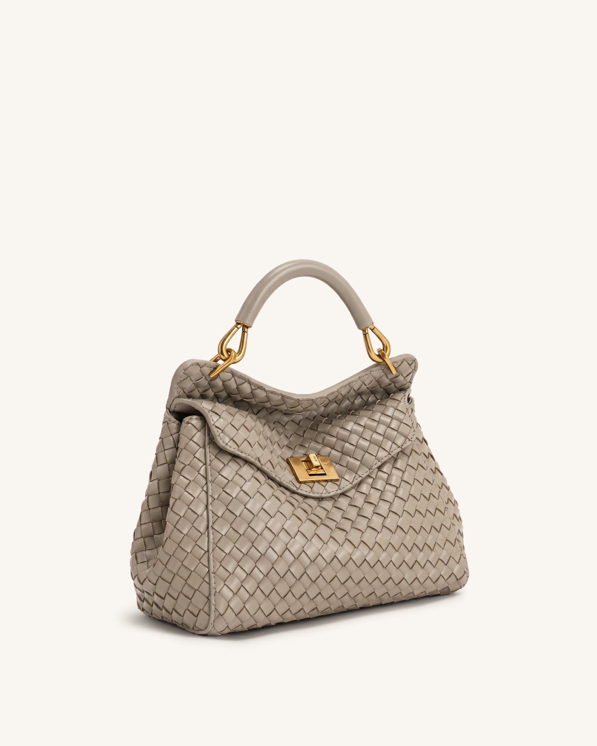 Jw Pei Lucia Classic Woven Top Handle Bag Mud Gray