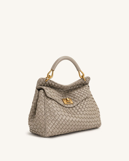 Jw Pei Lucia Classic Woven Top Handle Bag Mud Gray