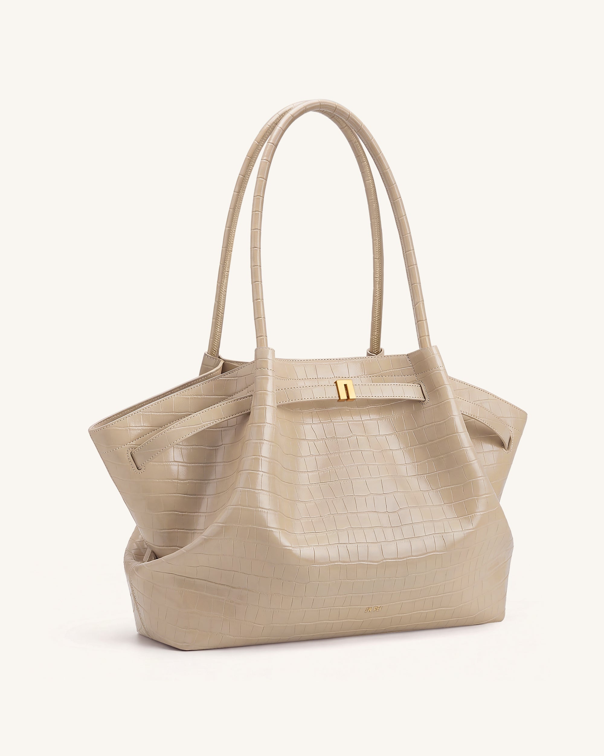 Jw Pei Hana Large Tote Bag Elephant Grey Croc