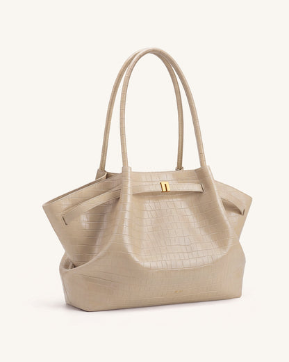 Jw Pei Hana Large Tote Bag Elephant Grey Croc