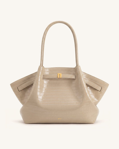 Jw Pei Hana Large Tote Bag Elephant Grey Croc