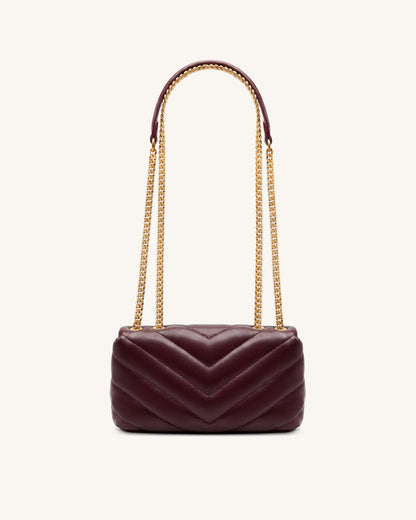 Jw Pei Riley Dachshund Quilted Flap Shoulder Bag Deep Burgundy