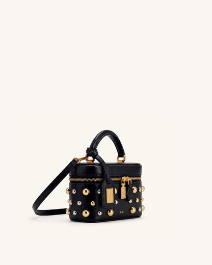 Jw Pei Cleo Studded Box Shape Top Handle Bag Black