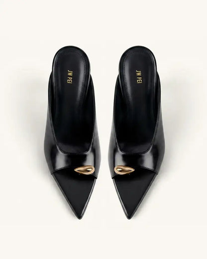Jw Pei Noemi Pointed Toe Mule Heels Black