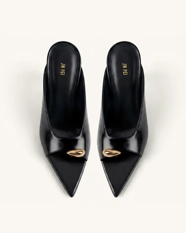 Jw Pei Noemi Pointed Toe Mule Heels Black