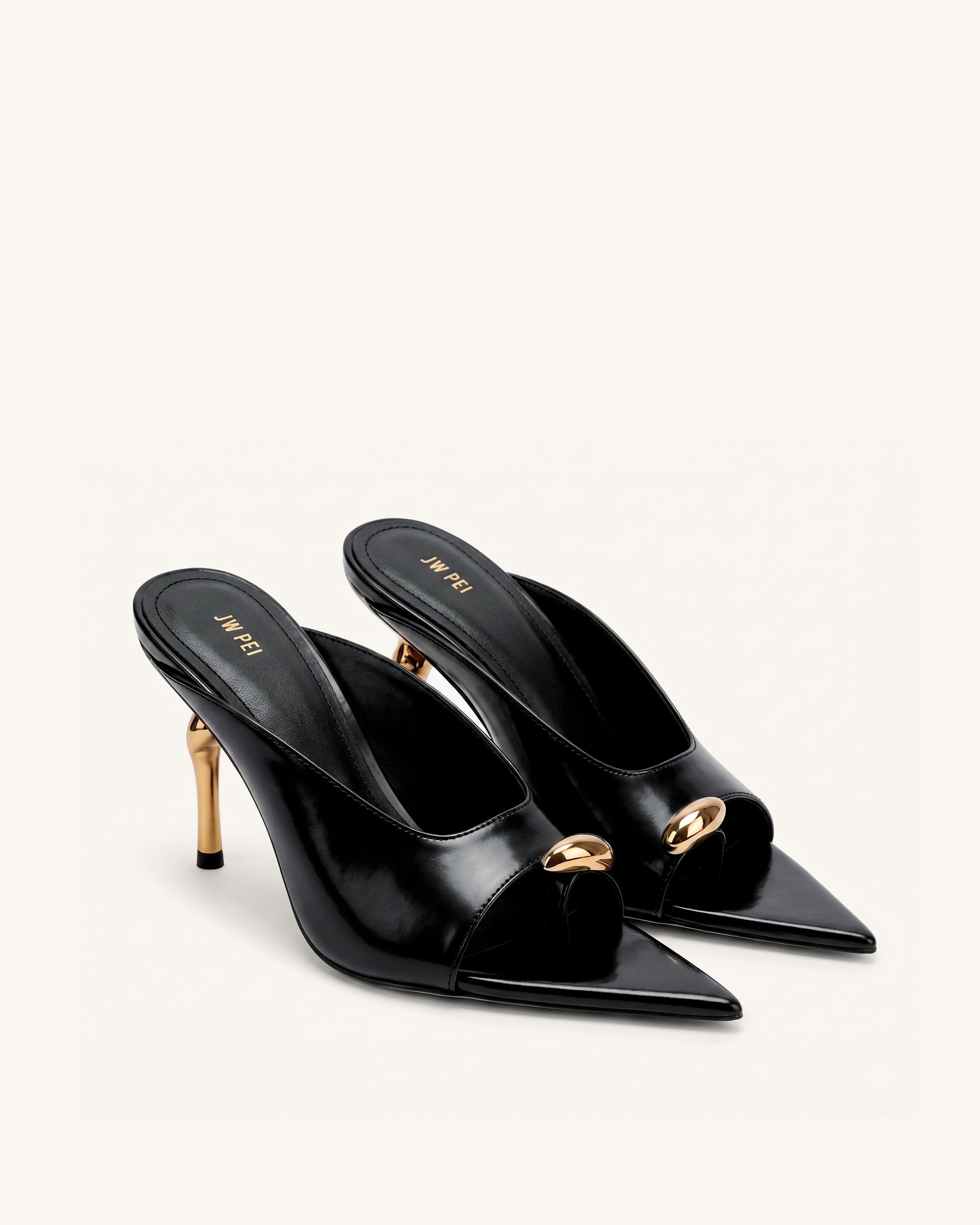 Jw Pei Noemi Pointed Toe Mule Heels Black