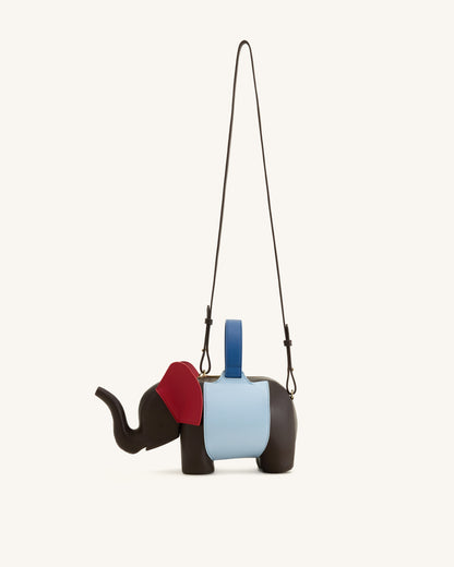 Jw Pei Claire Elephant Shaped Handbag Dark Brown/Blue