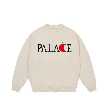 Palace Skateboards BIG Apple KNIT OFF White