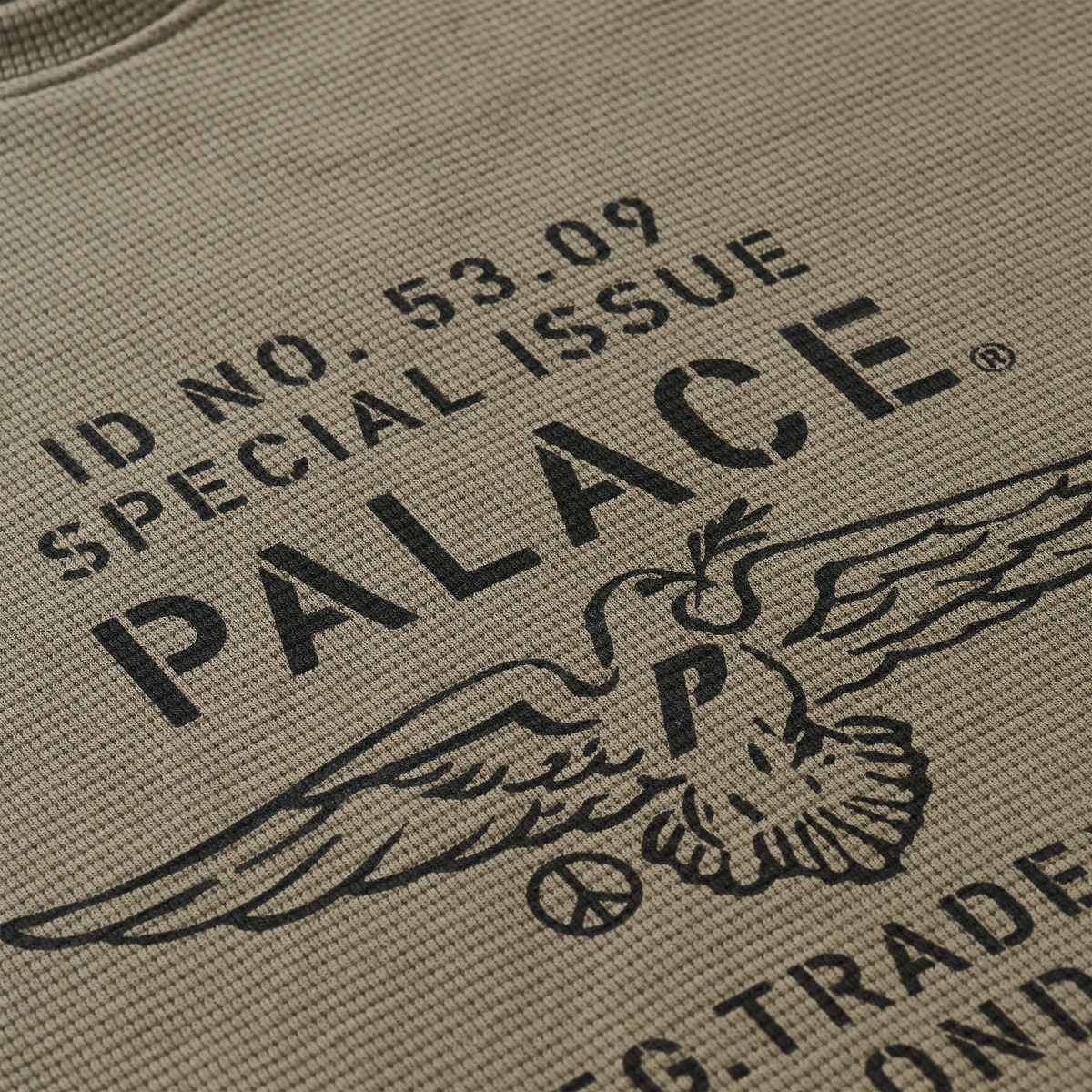Palace Skateboards DOVE Stamp Waffle Longsleeve ARMY Olive