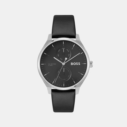 Boss Tyler Men Quartz Black Dial Analog Leather Watch 1514102
