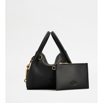 Tods Satchel In Leather Mini Black