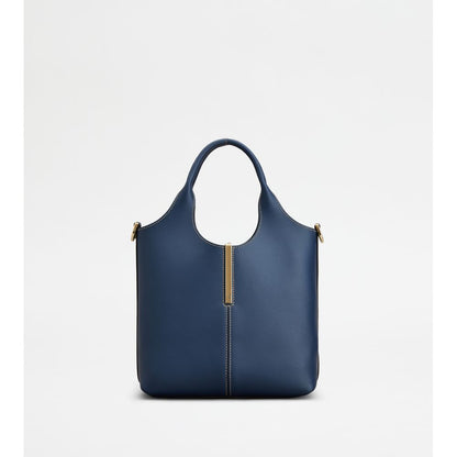 Tods Tote Shopping Bag In Leather Mini Blue