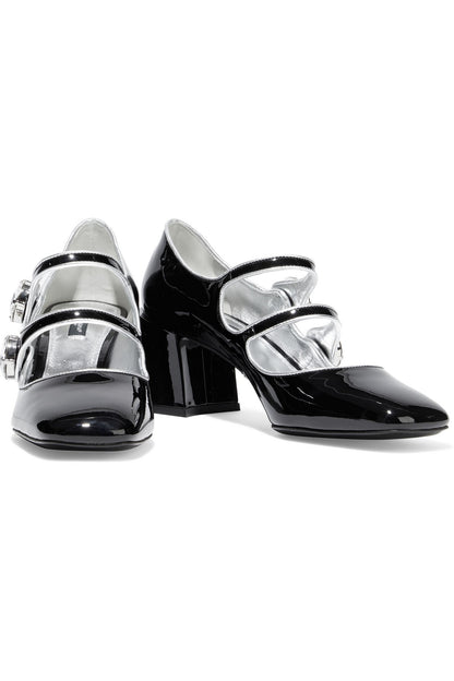Dolce&Gabbana Jackie Crystal-Embellished Patent-Leather Mary Jane Pumps Black Women's