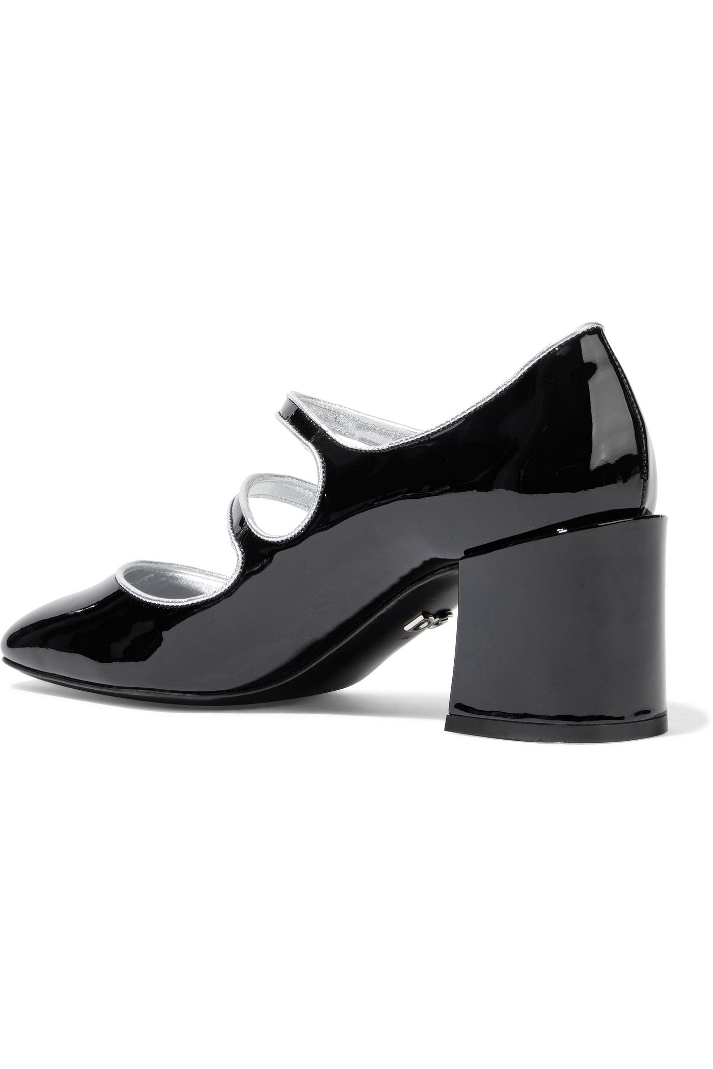Dolce&Gabbana Jackie Crystal-Embellished Patent-Leather Mary Jane Pumps Black Women's
