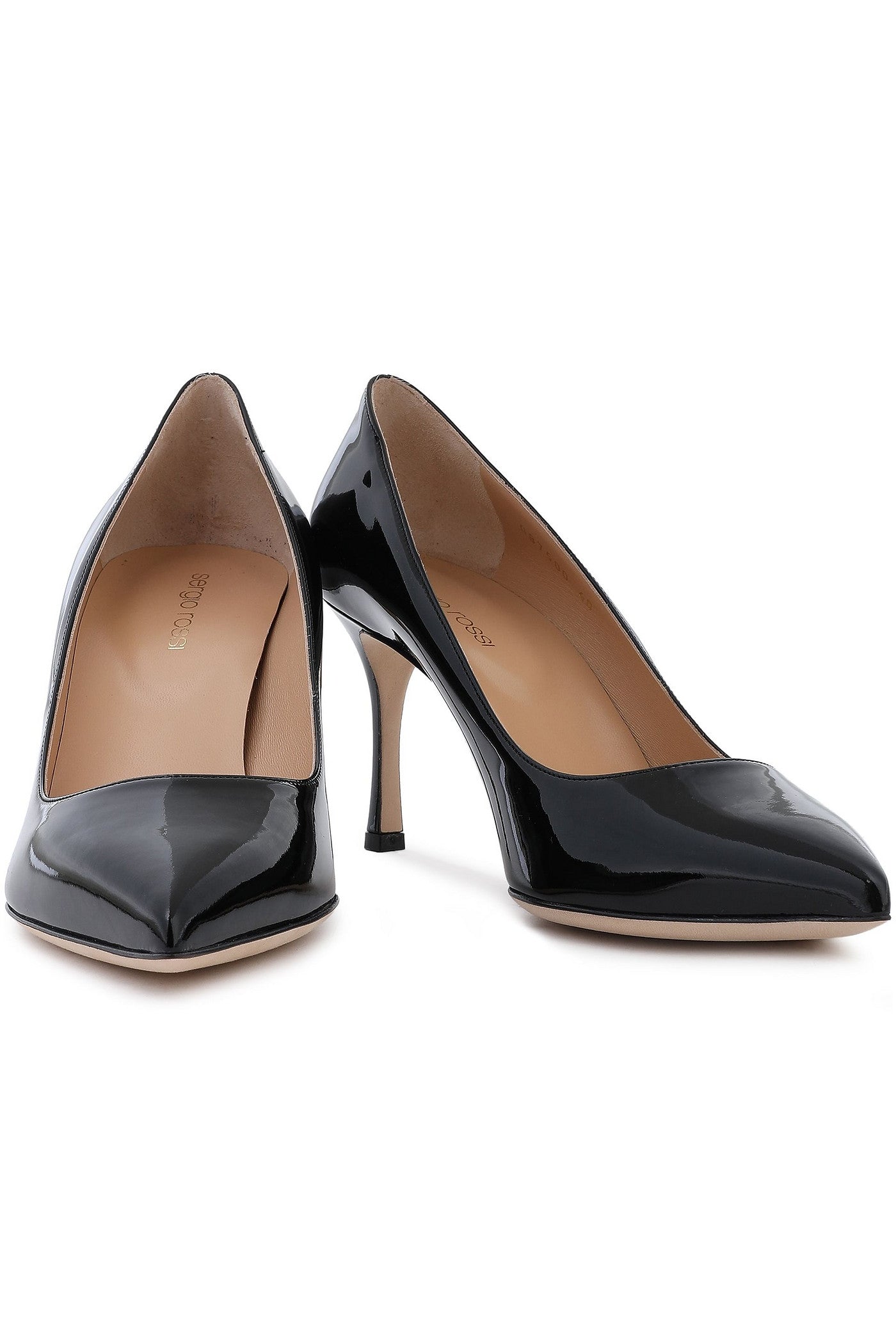 Sergio Rossi Godiva Patent-Leather Pumps Black Women's