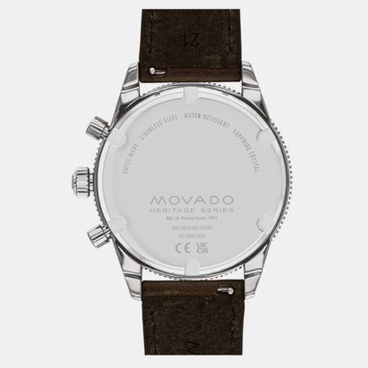 Movado Heritage Calendoplan S Men Quartz Blue Dial Chronograph Stainless Steel Watch 3650121