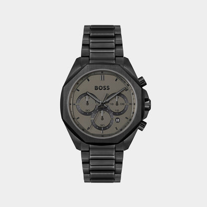 Boss Cloud Men Quartz Grey Dial Chronograph Stainless Steel Watch 1514016