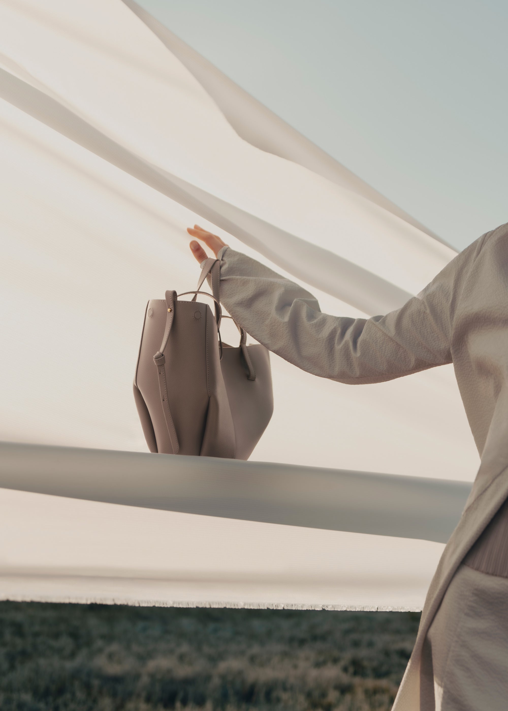 Polene Cyme Mini Textured Taupe