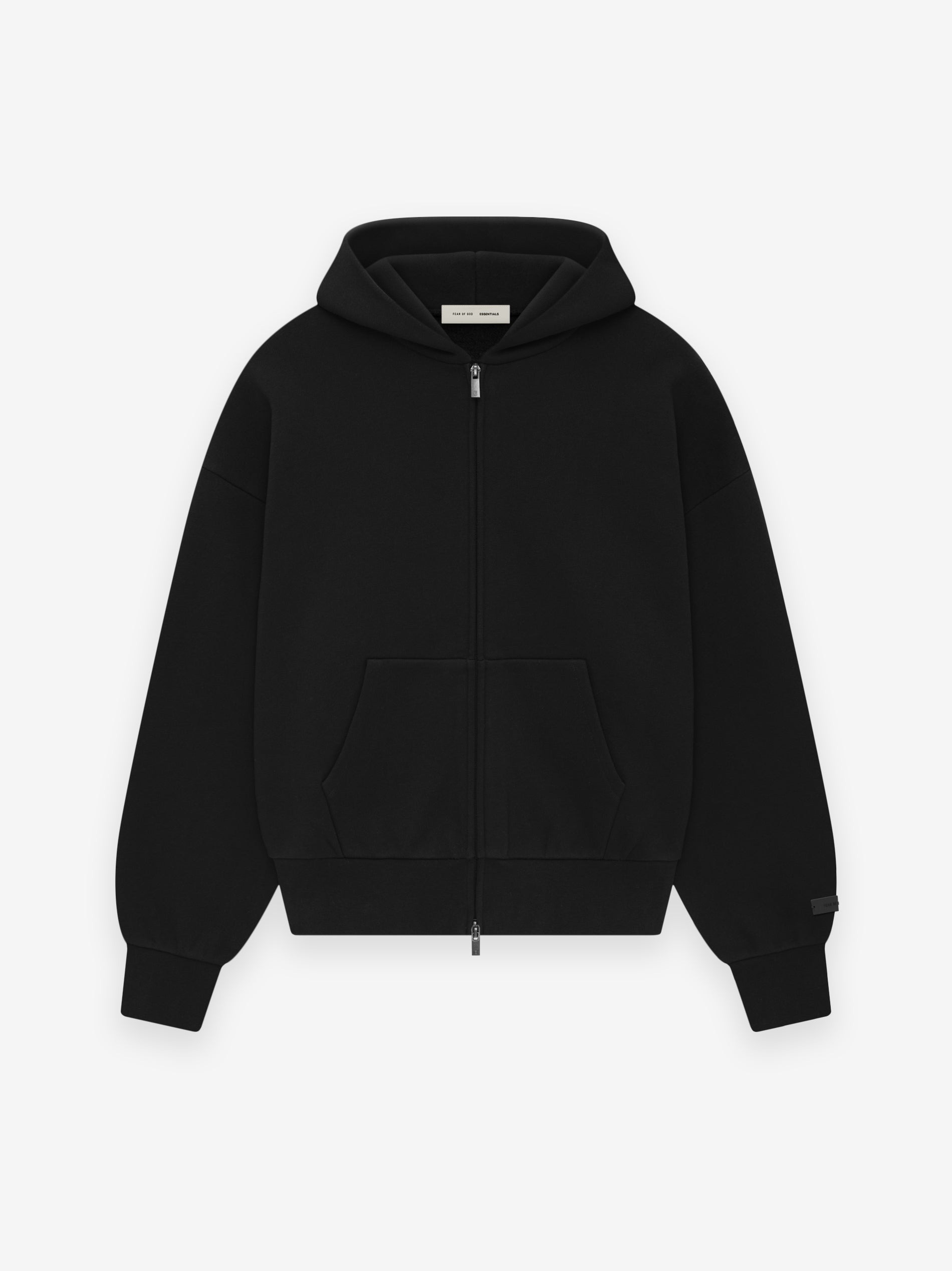 Essentials Classic Full Zip-Up Hoodie Jet Black