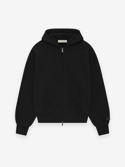 Essentials Classic Full Zip-Up Hoodie Jet Black