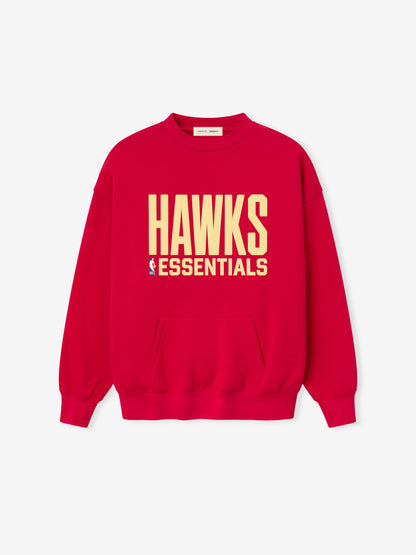 Essentials Hawks Sport Crewneck Red