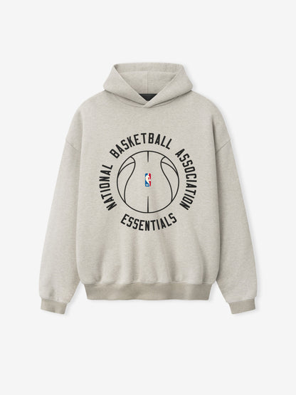 Essentials Nba X Barkley Hendricks 90S Hoodie Heather Stone W/ Heather Rib