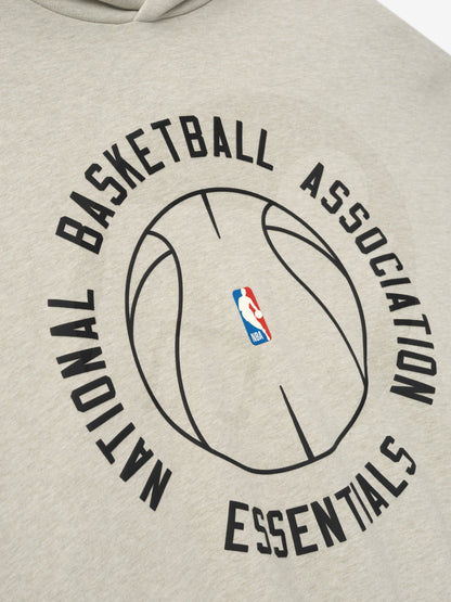 Essentials Nba X Barkley Hendricks 90S Hoodie Heather Stone W/ Heather Rib