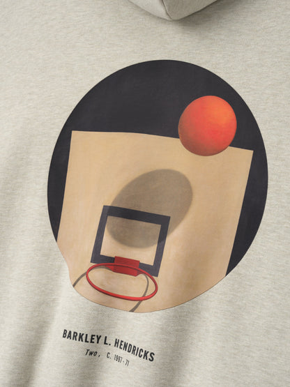 Essentials Nba X Barkley Hendricks 90S Hoodie Heather Stone W/ Heather Rib