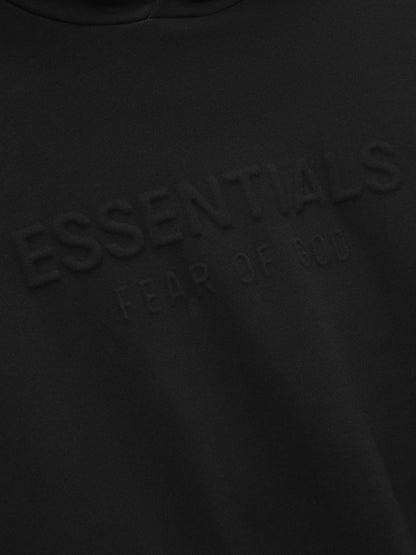Essentials Embossed Classic Fleece Hoodie Vintage Black