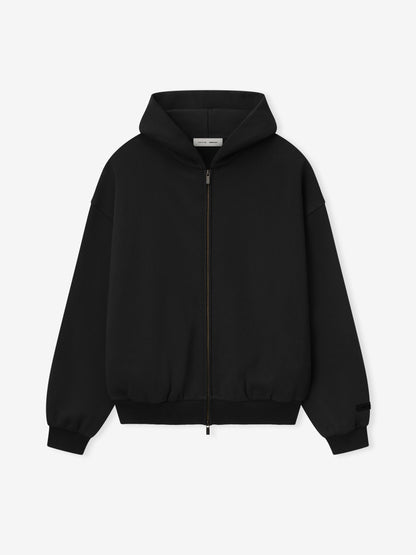 Essentials Embossed Classic Fleece Zip-Up Hoodie Vintage Black