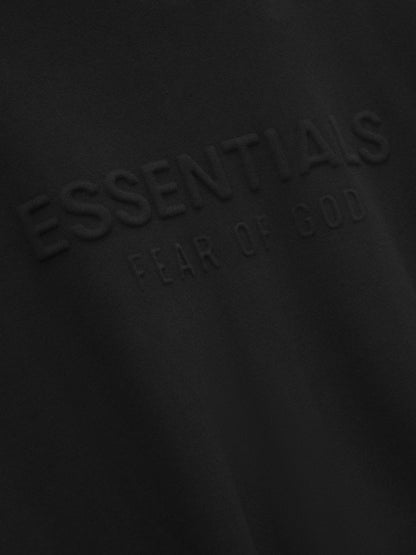 Essentials Embossed Classic Fleece Zip-Up Hoodie Vintage Black