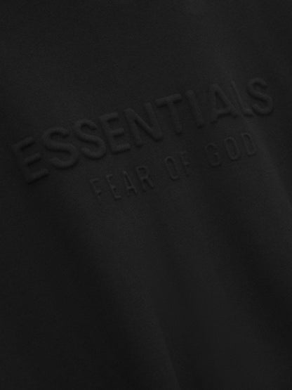 Essentials Embossed Classic Fleece Zip-Up Hoodie Vintage Black